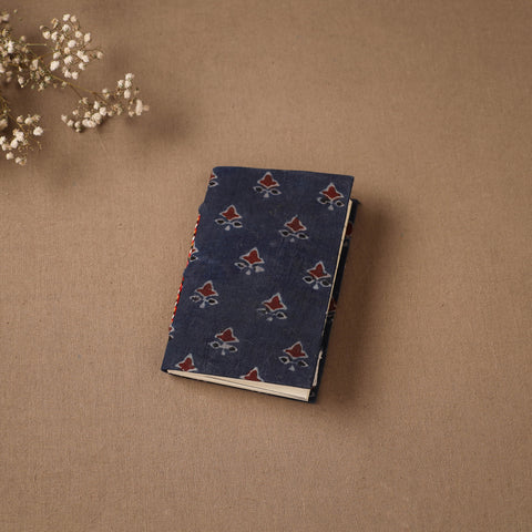 Blue - Handmade Paper Notebook in Ajrakh Cover (5 x 3.5 in) 07