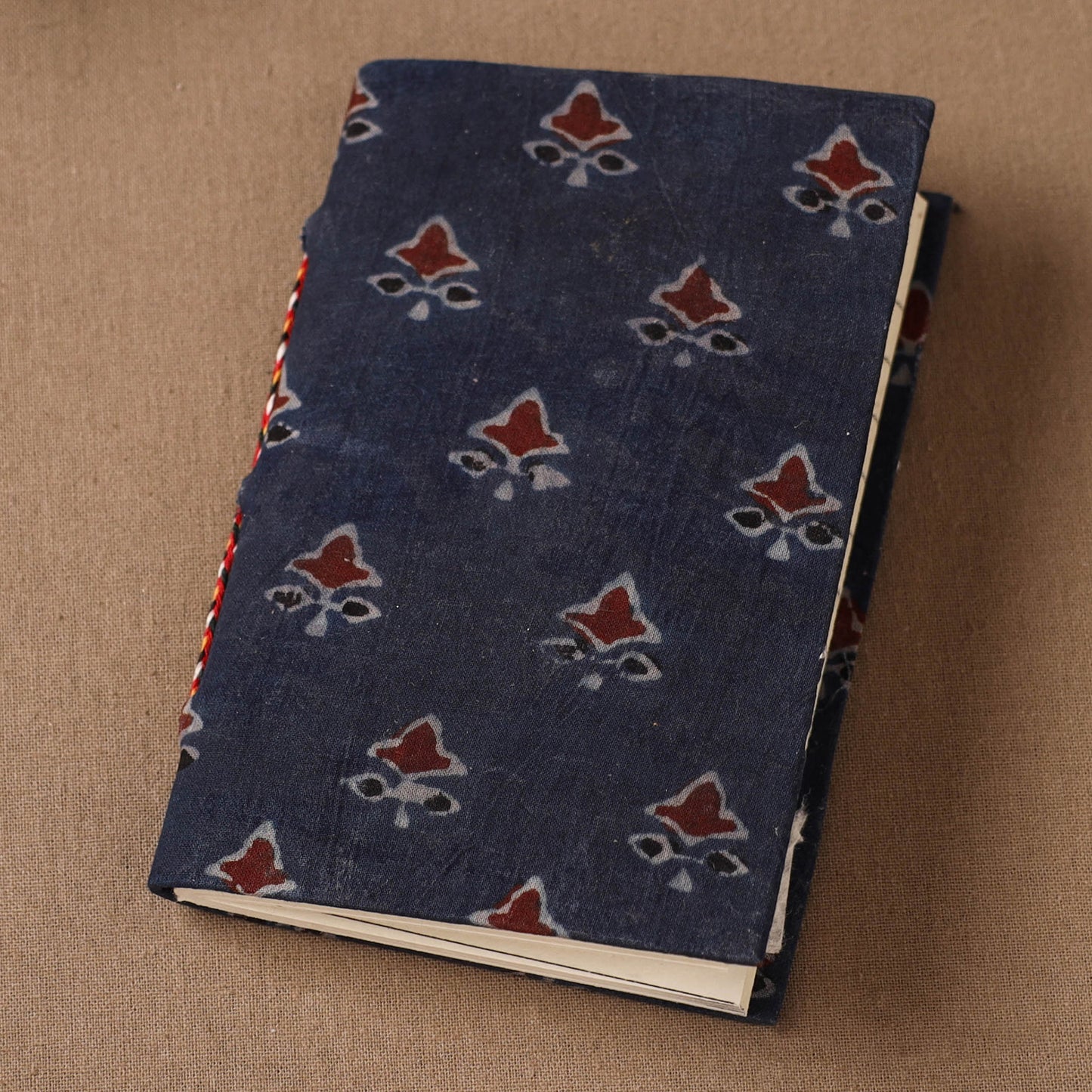 Handmade Paper Notebook in Ajrakh Cover (5 x 3.5 in) 07