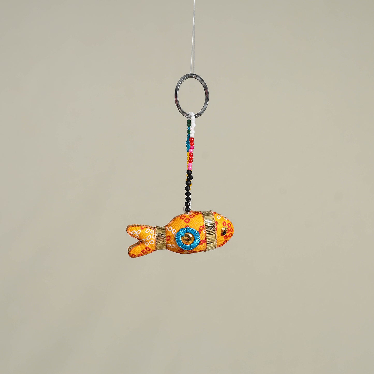 Yellow Traditional Handmade Fish Doll Keychain