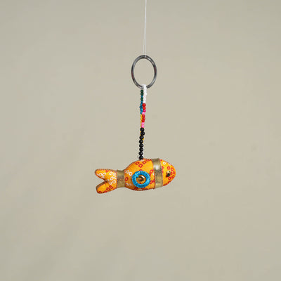 Yellow Traditional Handmade Fish Doll Keychain