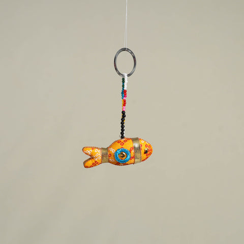 Yellow Traditional Handmade Fish Doll Keychain