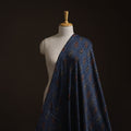 Blue - Ajrakh Hand Block Print Natural Dyed Modal Silk Fabric 21