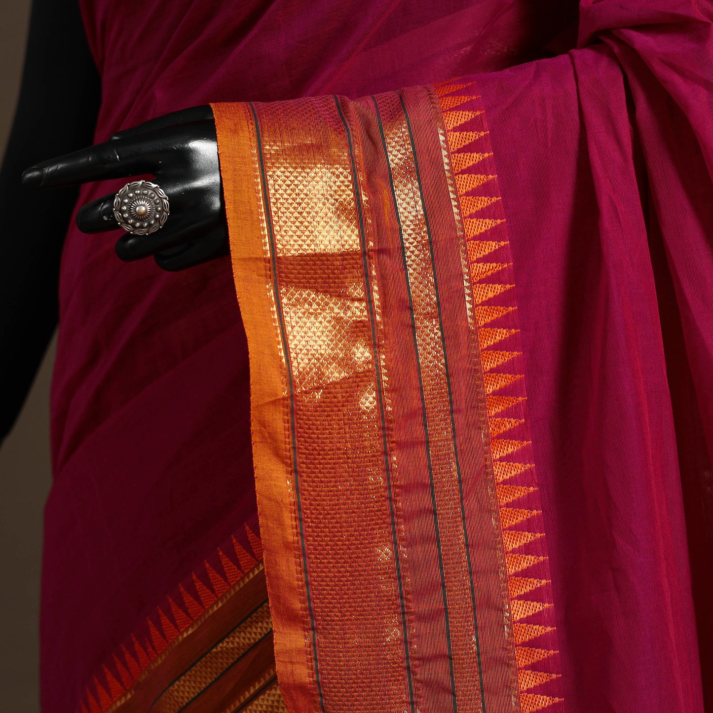 Pink - kandangi chettinad cotton saree with border 117