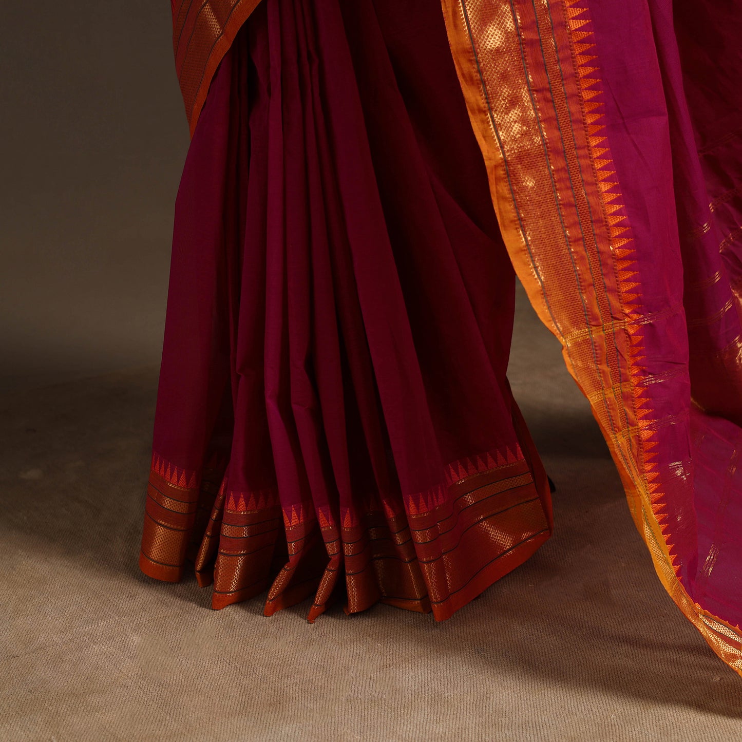 Pink - kandangi chettinad cotton saree with border 117