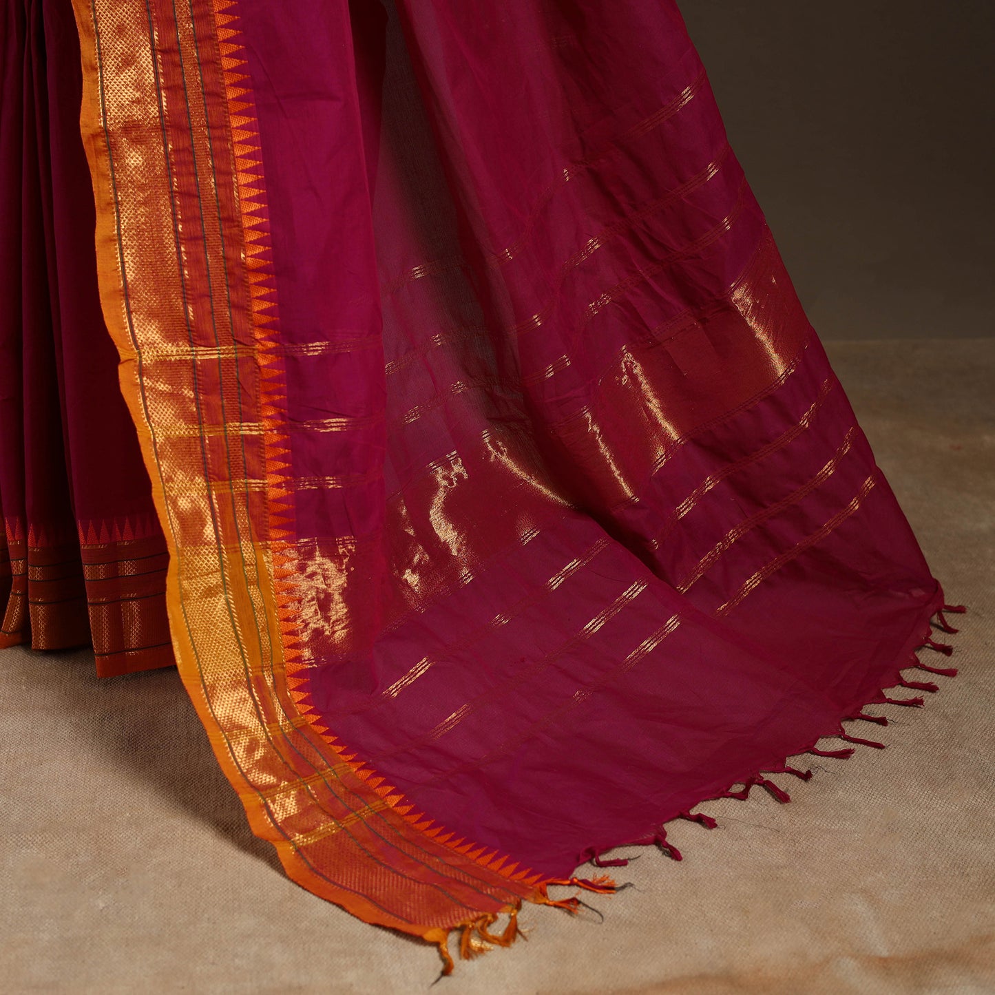 Pink - kandangi chettinad cotton saree with border 117