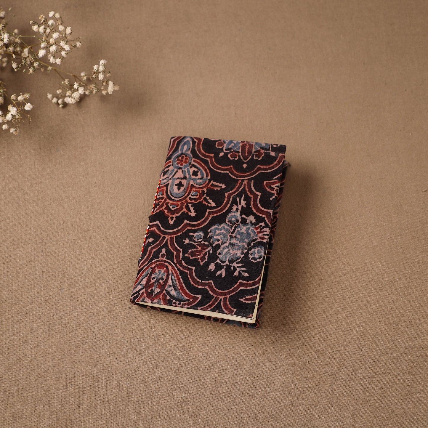 Handmade Paper Notebook in Ajrakh Cover (5 x 3.5 in) 09