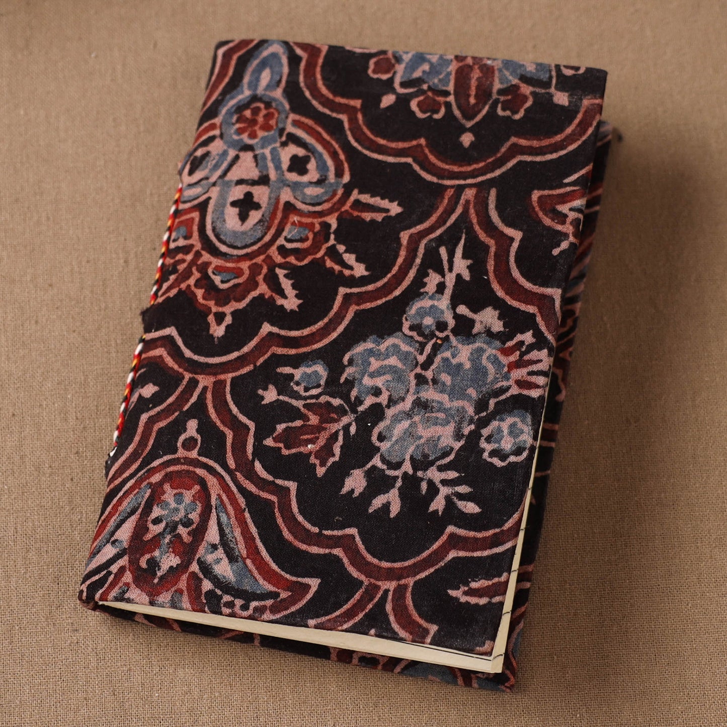Handmade Paper Notebook in Ajrakh Cover (5 x 3.5 in) 09