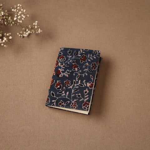 Blue - Handmade Paper Notebook in Ajrakh Cover (5 x 3.5 in) 10