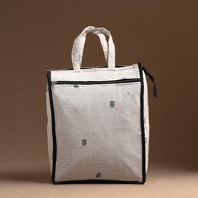 White Handcrafted Cotton Shopping Bag 23