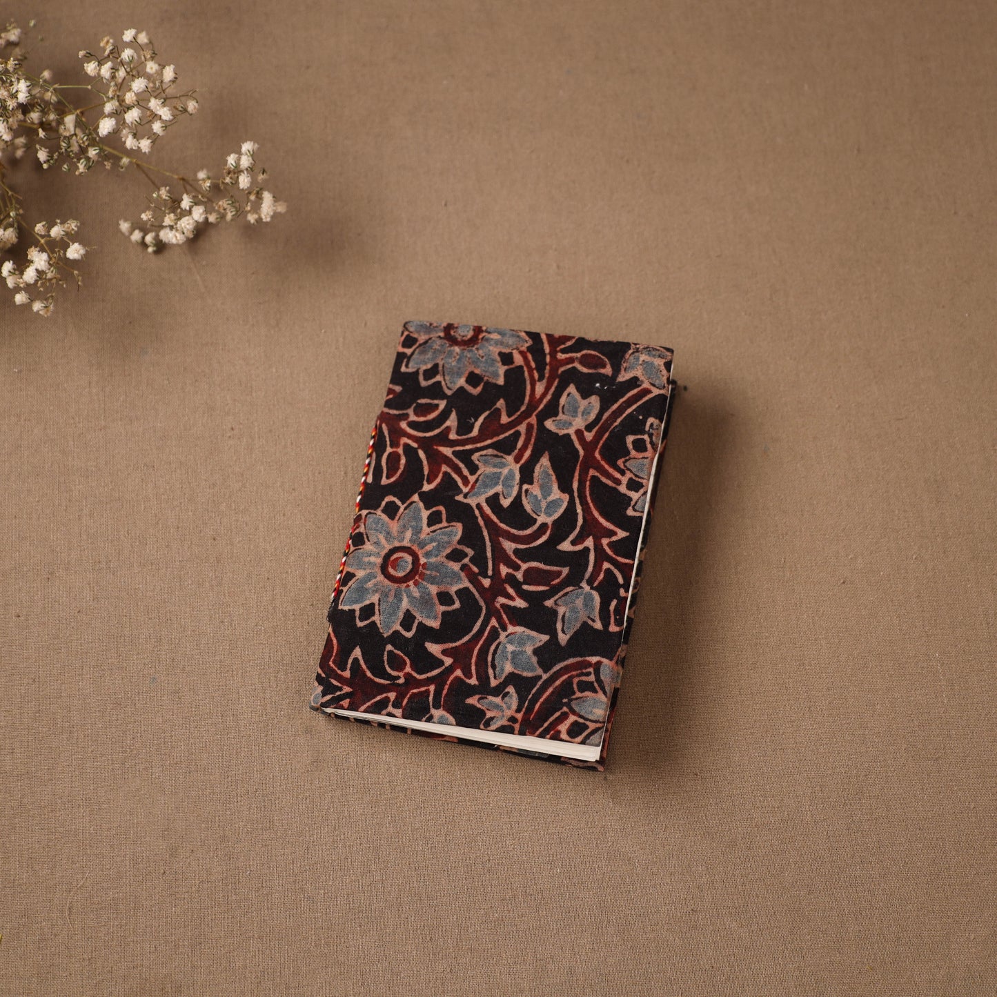 Handmade Paper Notebook in Ajrakh Cover (5 x 3.5 in) 11