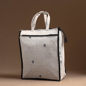White Handcrafted Cotton Shopping Bag 23