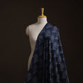 Blue - Ajrakh Hand Block Print Natural Dyed Modal Silk Fabric 26