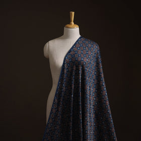 Blue - Ajrakh Hand Block Print Natural Dyed Modal Silk Fabric 29