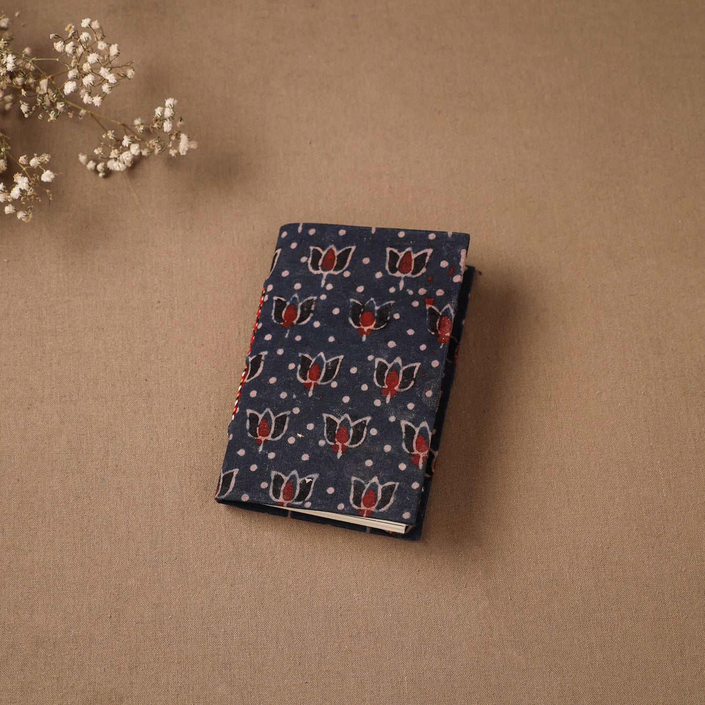 Handmade Paper Notebook in Ajrakh Cover (5 x 3.5 in) 14