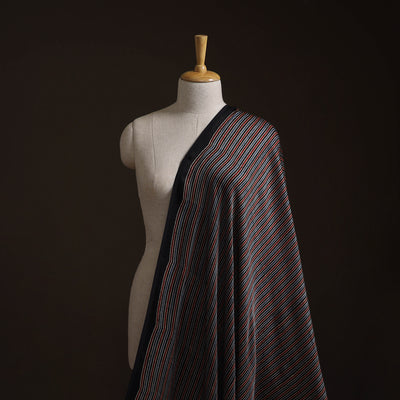 Multicolor - Ajrakh Hand Block Print Natural Dyed Modal Silk Fabric 30