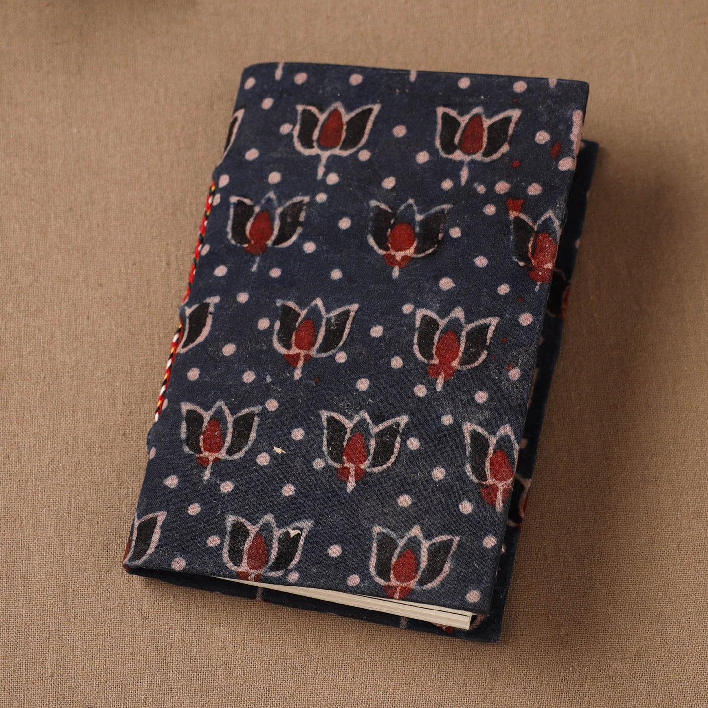Handmade Paper Notebook in Ajrakh Cover (5 x 3.5 in) 14