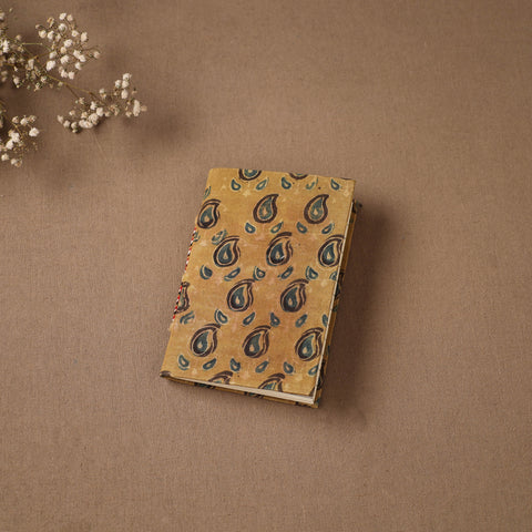 Yellow - Handmade Paper Notebook in Ajrakh Cover (5 x 3.5 in) 15