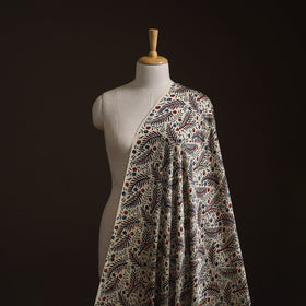 Beige - Ajrakh Hand Block Print Natural Dyed Modal Silk Fabric 32