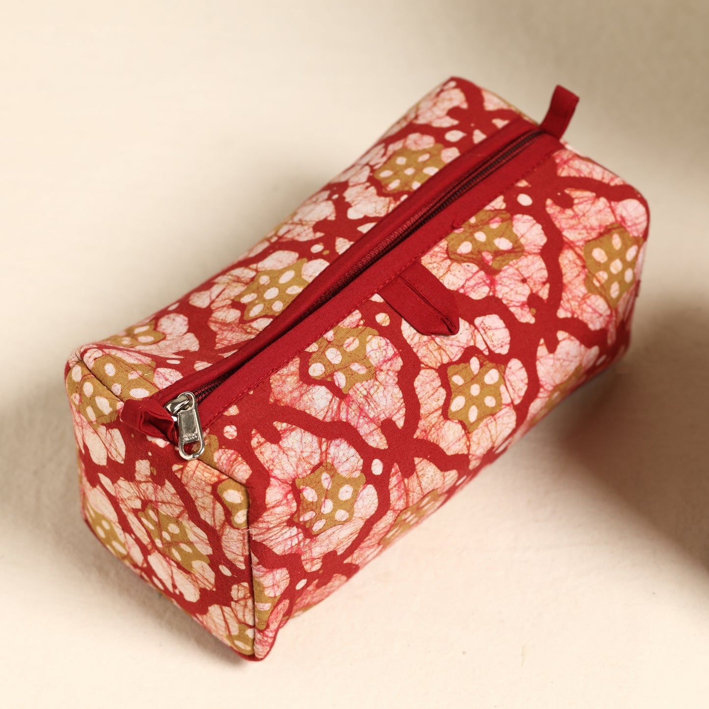 Red - Handmade Cotton Toiletry Bags (Set of 3) 138