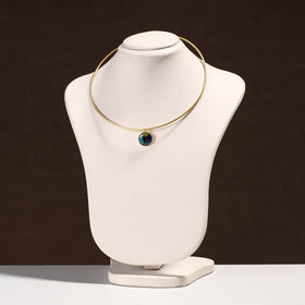  Handcrafted Brass Hasli Necklace with Meenakari Pendant 