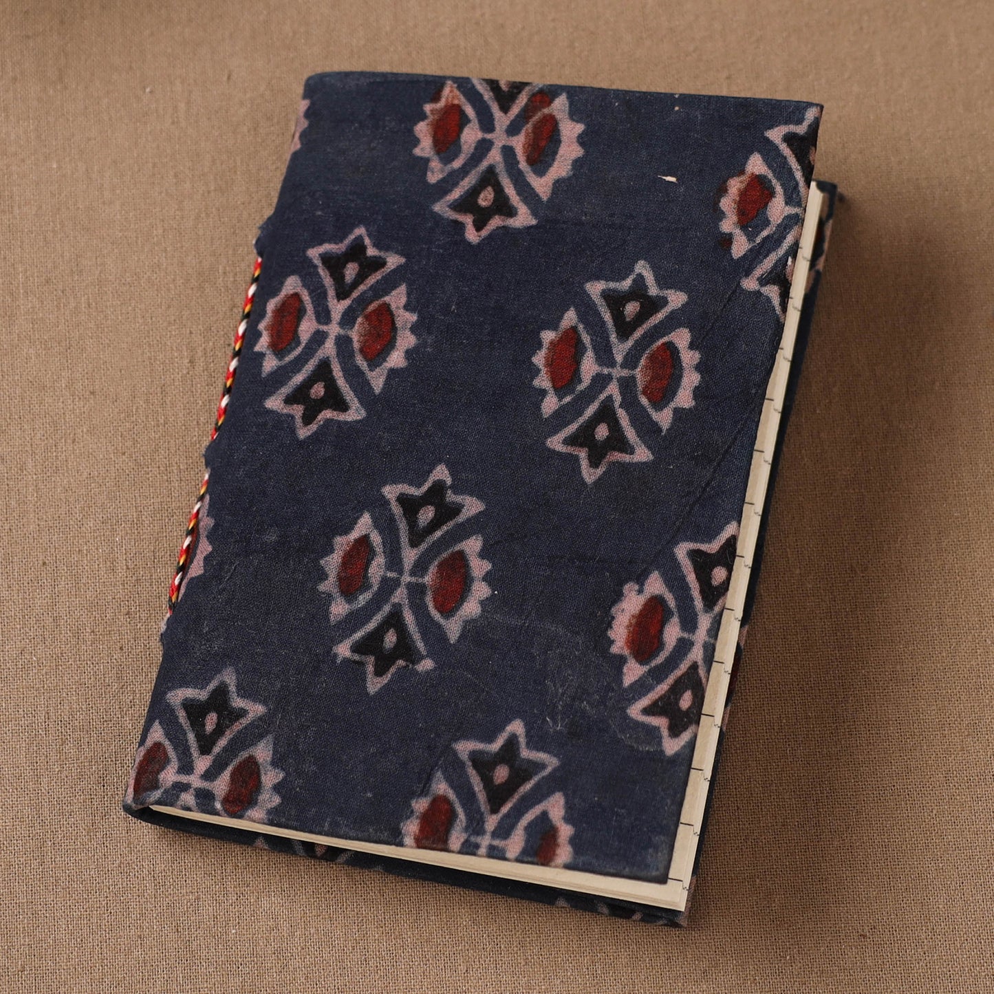 Handmade Paper Notebook in Ajrakh Cover (5 x 3.5 in) 17