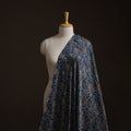 Blue - Ajrakh Hand Block Print Natural Dyed Modal Silk Fabric 36