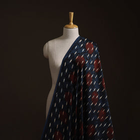 Blue - Ajrakh Hand Block Print Natural Dyed Modal Silk Fabric 37