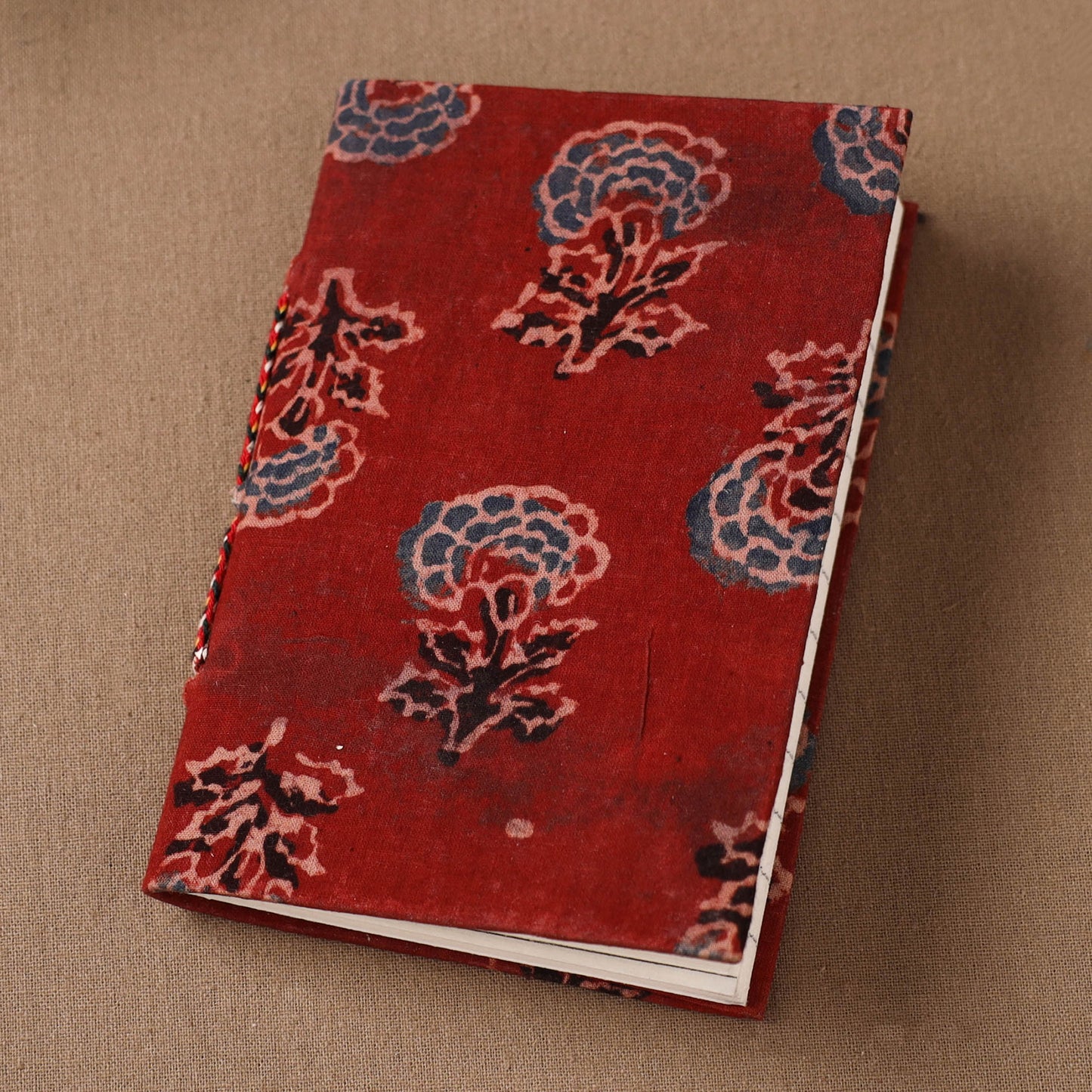 Handmade Paper Notebook in Ajrakh Cover (5 x 3.5 in) 18