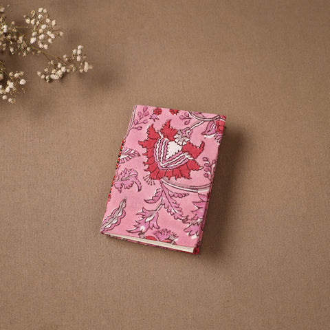 Pink - Handmade Paper Notebook in Floral Cover (5 x 3.5 in) 85