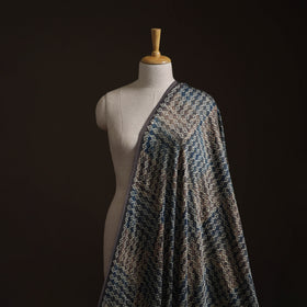 Brown - Ajrakh Hand Block Print Natural Dyed Modal Silk Fabric 39