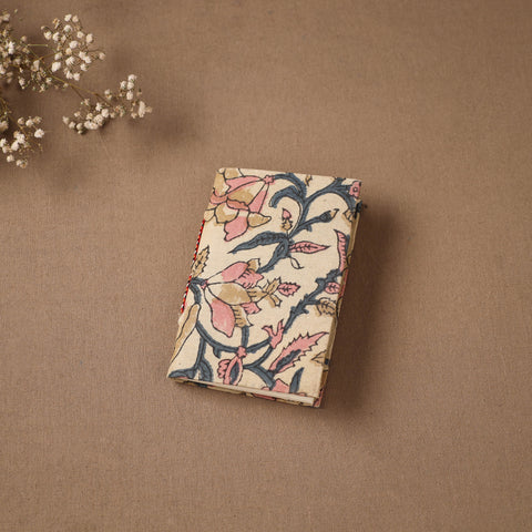 Beige - Handmade Paper Notebook in Floral Cover (5 x 3.5 in) 87