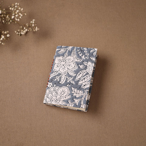Grey - Handmade Paper Notebook in Floral Cover (5 x 3.5 in) 88