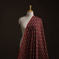 Red - Ajrakh Hand Block Print Natural Dyed Modal Silk Fabric 46