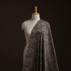 Multicolor - Ajrakh Hand Block Print Natural Dyed Modal Silk Fabric 47