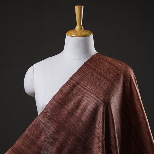 Brown - Vidarbha Handloom Pure Tussar Ghicha Silk Fabric