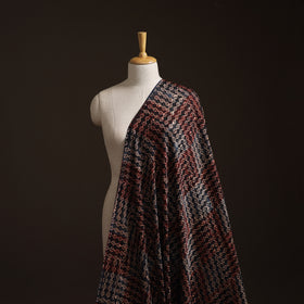 Ajrakh Hand Block Print Natural Dyed Modal Silk Fabric 43