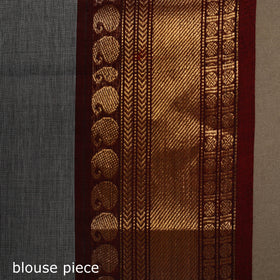 Grey - kandangi buti chettinad cotton saree with border 03