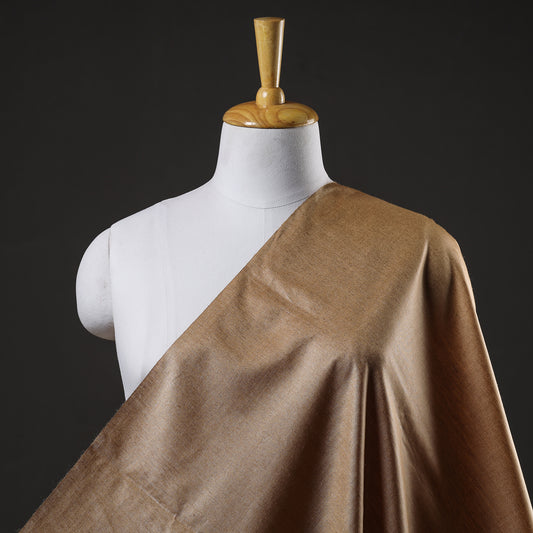 Brown - Vidarbha Tussar Muga Silk Handloom Fabric