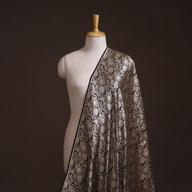 Pure Handwoven Katan Silk Meena Zari Jaal Brocade Banarasi Fabric 01