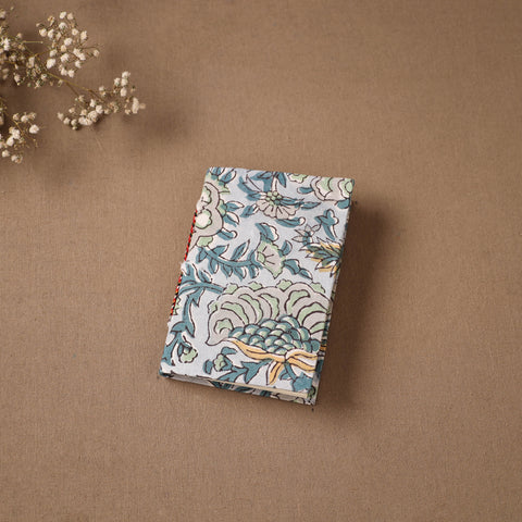 Blue - Handmade Paper Notebook in Floral Cover (5 x 3.5 in) 95