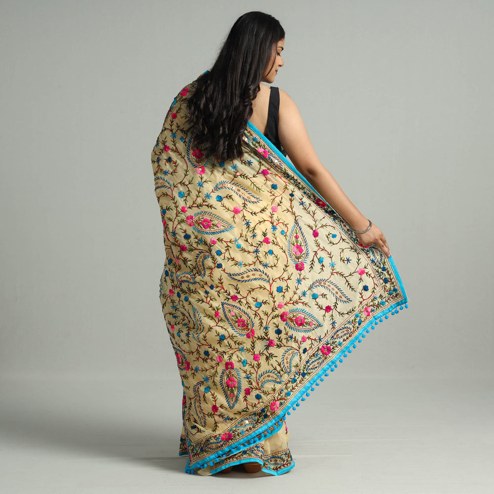 Phulkari Embroidery Saree