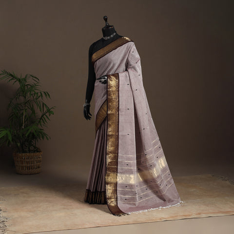 Brown - kandangi buti chettinad cotton saree with border 05