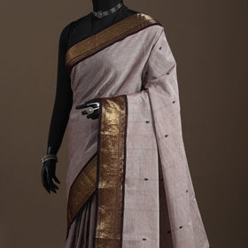 Brown - kandangi buti chettinad cotton saree with border 05