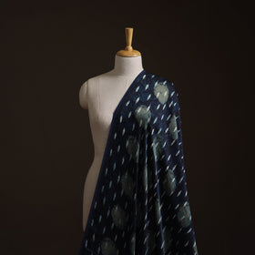 Blue - Ajrakh Hand Block Print Natural Dyed Modal Silk Fabric 53