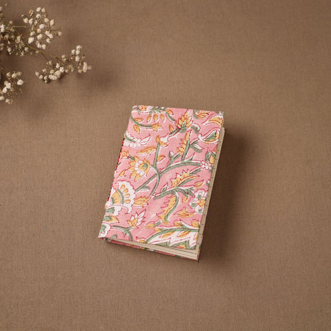 Pink - Handmade Paper Notebook in Floral Cover (5 x 3.5 in) 98