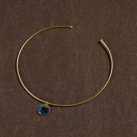  Handcrafted Brass Hasli Necklace with Meenakari Pendant 