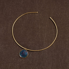  Handcrafted Brass Hasli Necklace with Meenakari Pendant 