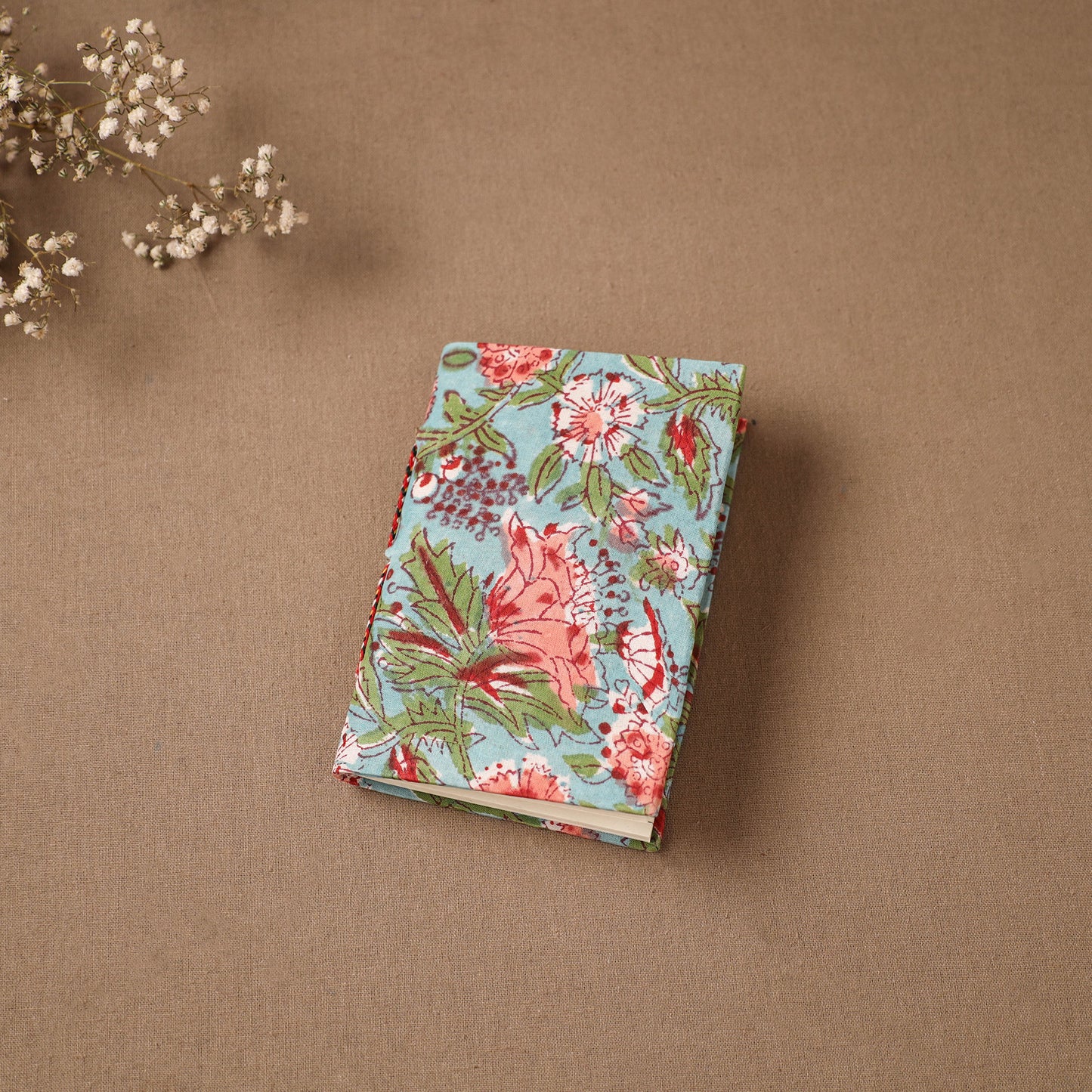 Handmade Paper Notebook in Floral Cover (5 x 3.5 in) 100