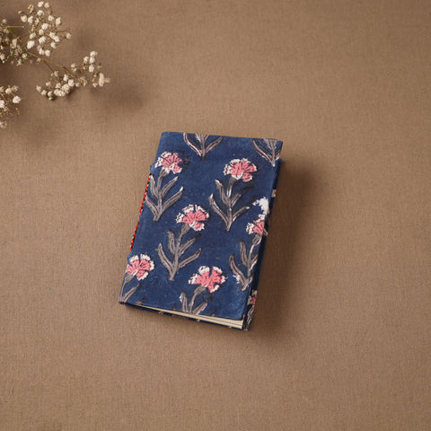 Blue - Handmade Paper Notebook in Floral Cover (5 x 3.5 in) 101