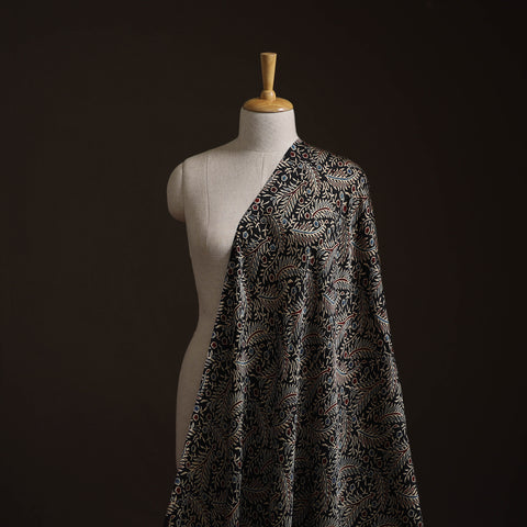 Black - Ajrakh Hand Block Print Natural Dyed Modal Silk Fabric 61